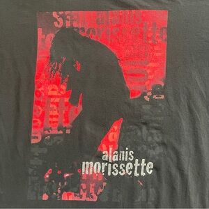 Vintage 90s Alanis Morissette Tour T-Shirt Single Stitch Black band tee / XL 23”
